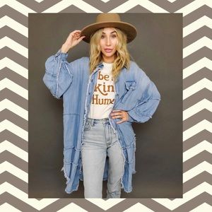 Easel Denim Oversized Shirt Dress